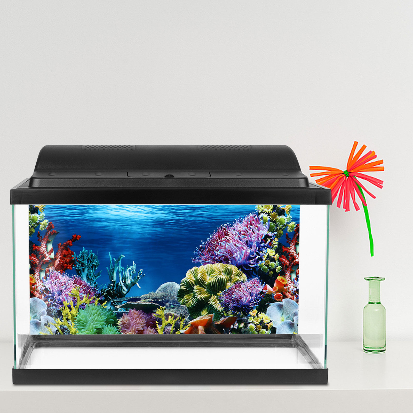 Pet Supplies Application - 2Pcs Aquarium Background Coral Decals Thick
