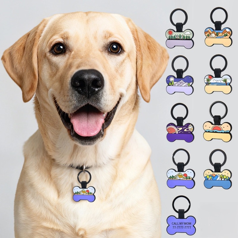 Dog Muzzle Silicone - 2026 Silicone Bone Pets Anti-lost Label