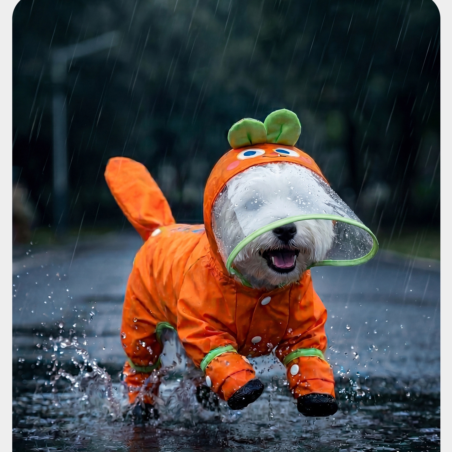 Orange Carrot Dog Raincoat Fou – обзор и цена Dog Raincoat