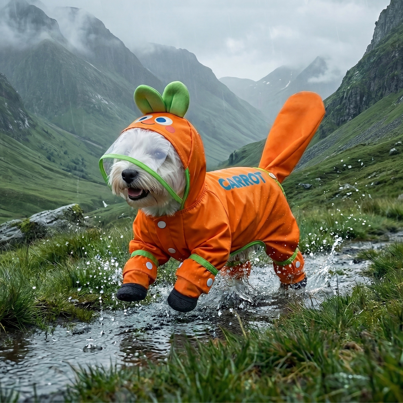 Orange Carrot Dog Raincoat Fou – обзор и цена Dog Raincoat