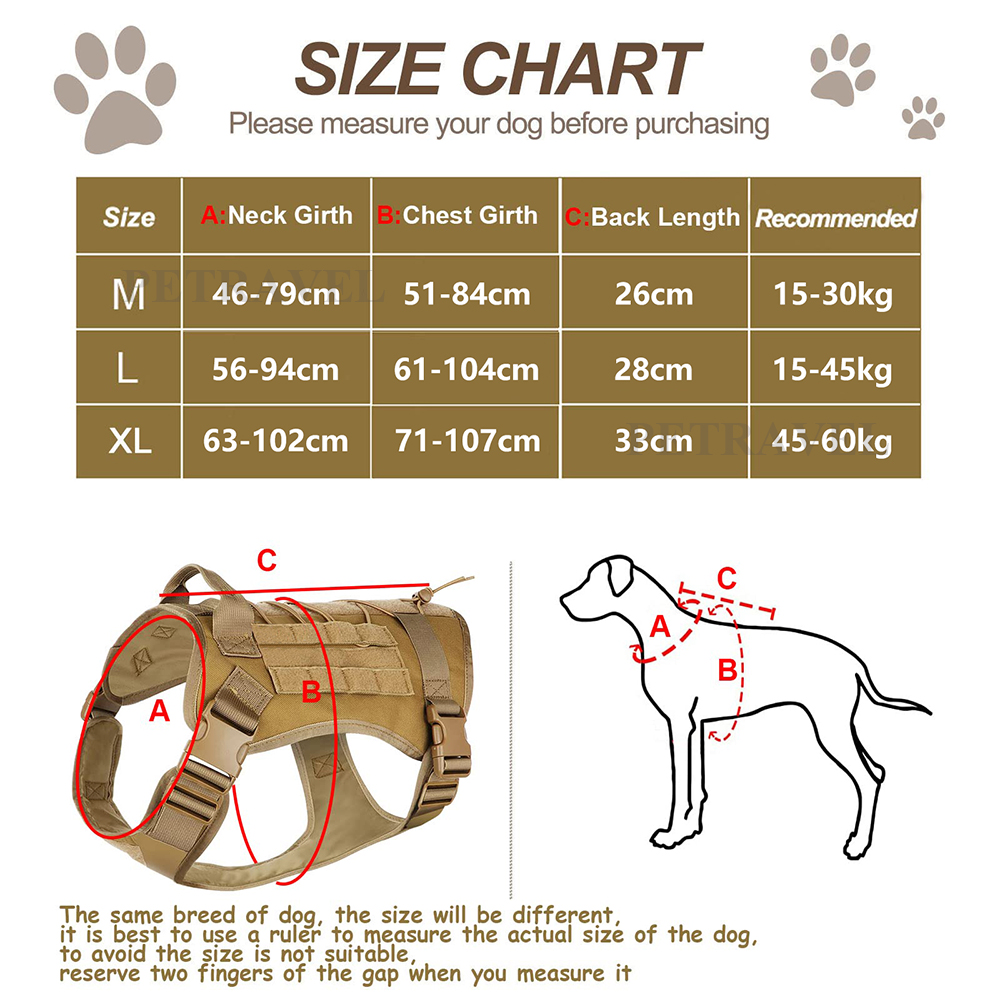 Tactical Dog Harness for Large – обзор и цена No Pull Dog Harness