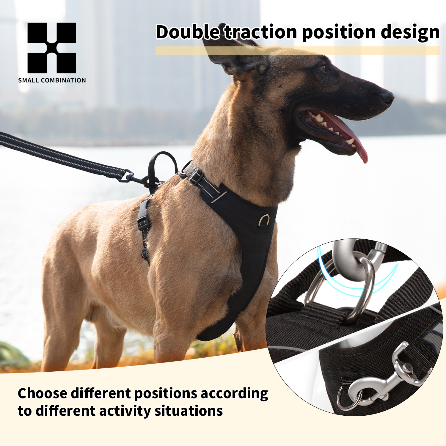 SMALL COMBINATION Dog Harness  – обзор и цена No Pull Dog Harness